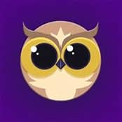Helperbird Logo: Image of an Owl with purple background